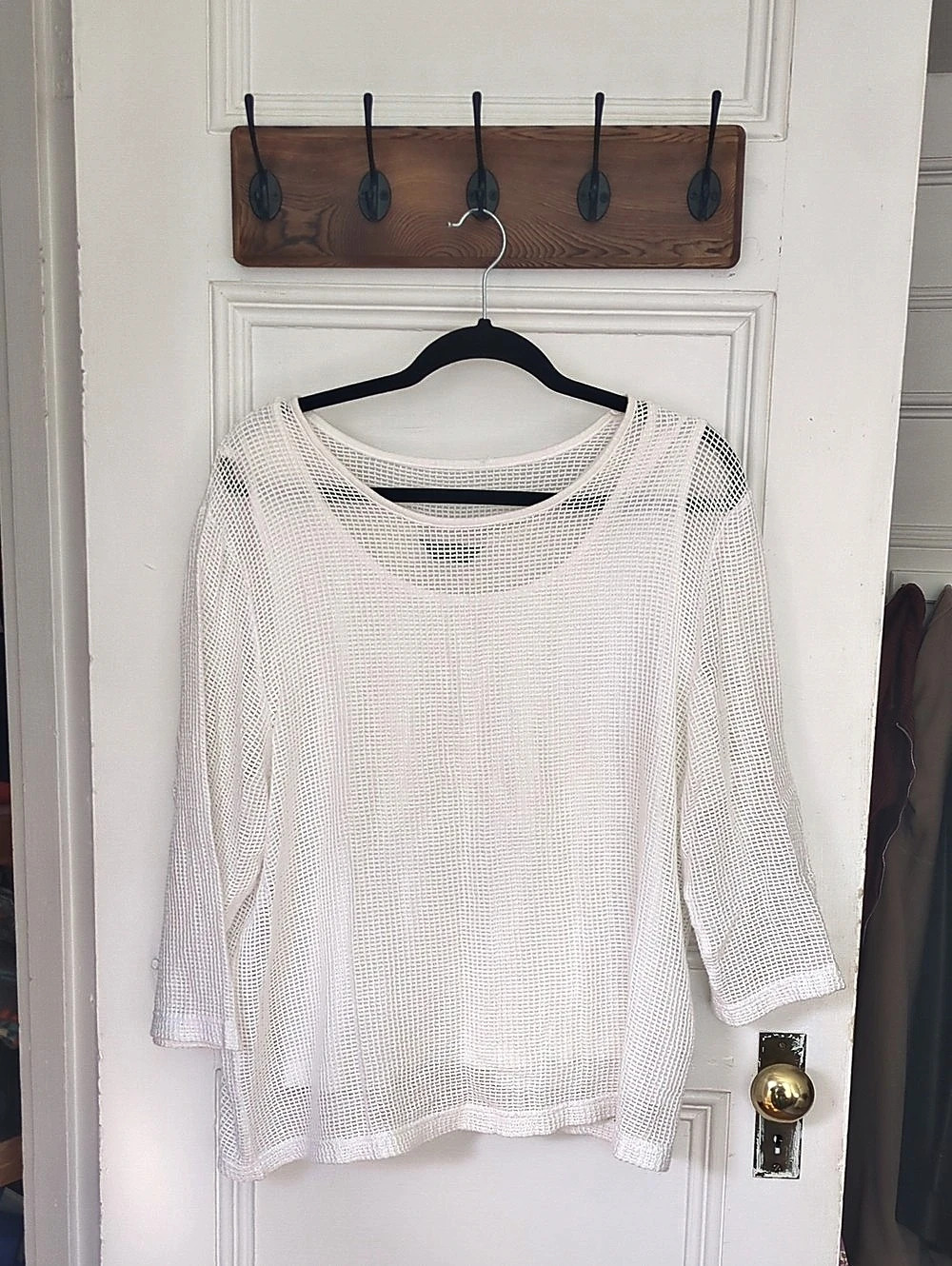 City Blues by Koret Open Knit Cotton Sweater in White